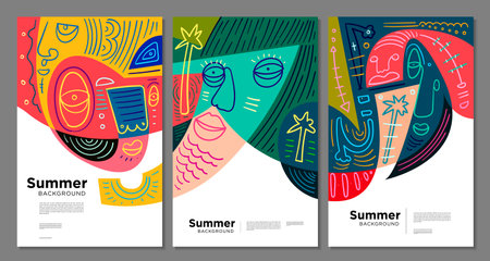 Modern abstract vector flyers, brochures, invitations, posters design templates.のイラスト素材