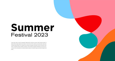 Vector Colorful Liquid Abstract Background for Summer Festival 2023 designのイラスト素材