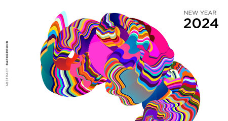 Abstract vector background with colorful dynamic effect. Futuristic technology style. Motion vector illustration.のイラスト素材