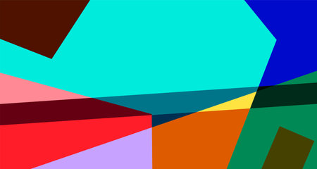 abstract colorful geometric background with random size shapes. flat lay.のイラスト素材