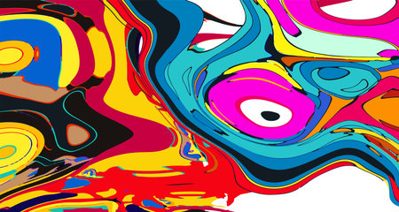 Colorful abstract background with spots and lines in the style of graffitiのイラスト素材