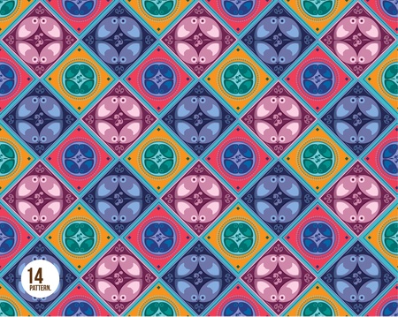 Javanese batik patternのイラスト素材