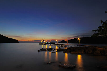 Sunset over the beach, island Koh Kood, Thailand  の写真素材