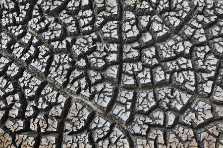 Cracks in the land in rural areasの写真素材