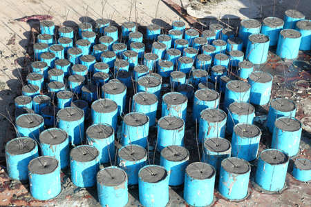 Reinforcement devices before pouring concrete