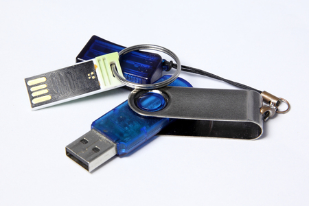 USB Flash Drive closeup on white background 