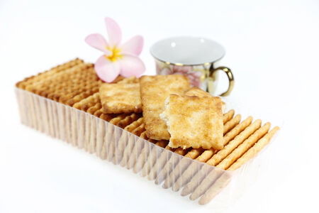 Biscuits on a white background の写真素材