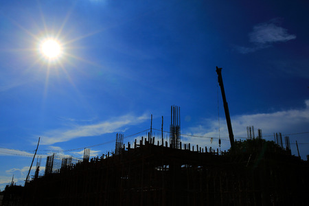 silhouette of  construction site 