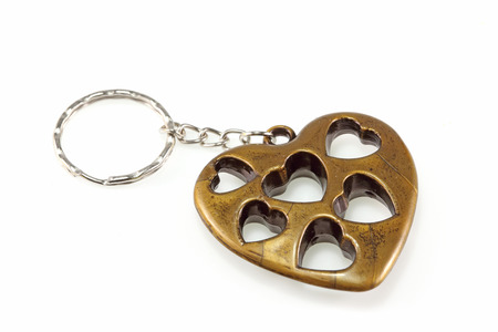 The key chain heart shape like. 