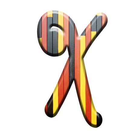 colour Wooden texture alphabet on a white backgroundの写真素材