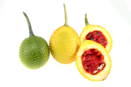 Gac fruit, Baby Jackfruit, Spiny Bitter Gourd, Sweet Grourd or Cochinchin Gourd の写真素材