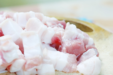 pieces of Fresh pork meatの写真素材