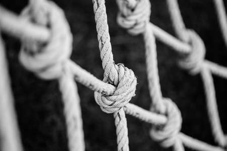Rope with a knot black and white styleの写真素材