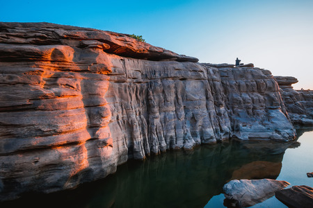 Thailand grand canyon (sam pan bok) at Ubon Ratchathani, Thailandの写真素材