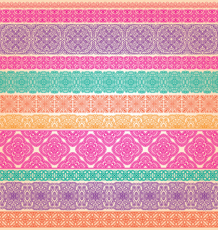 Set of seamless lace vector bordersのイラスト素材