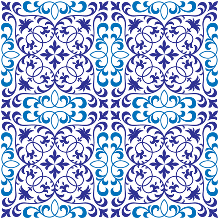 Vector seamless ornate oriental tile patternのイラスト素材