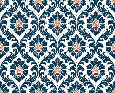 A Vector seamless damask ornament backgroundのイラスト素材