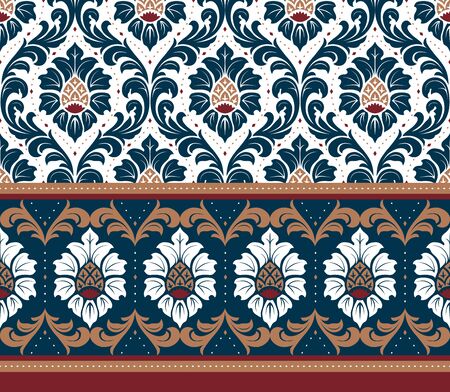 Elegant Vector seamless damask ornament backgroundのイラスト素材