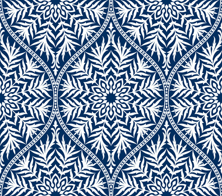 Vector seamless floral damask ornament backgroundのイラスト素材