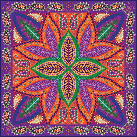 India seamless paisley pattern, decorative ornament for textile, wrapping, decor. Bohemian designのイラスト素材