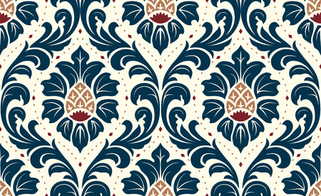 Luxury old fashioned damask ornament, royal victorian seamless texture for wallpapers, textile, wrapping. Exquisite floral baroque template.のイラスト素材