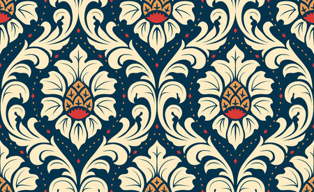 Luxury old fashioned damask ornament, royal victorian seamless texture for wallpapers, textile, wrapping. Exquisite floral baroque template.のイラスト素材