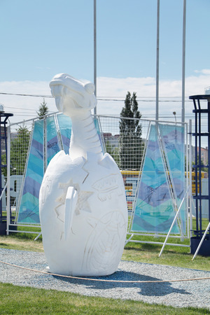 PERM, RUSSIA - JUN 11, 2013: Perm bestiary. Exhibition imaginary animals of foam plasticのeditorial素材