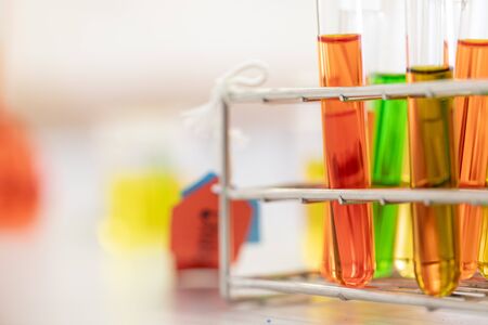 Backgrounds of test tube in lab, Research In Laboratory.