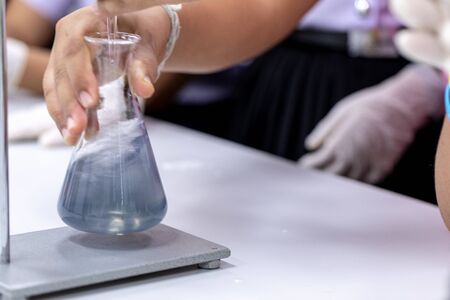 Titration technique in the laboratory.の写真素材