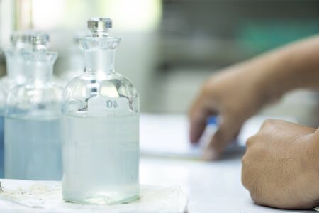 Analysis of Dissolved Oxygen(OD), BOD and Alkalinity in Laboratory.の写真素材