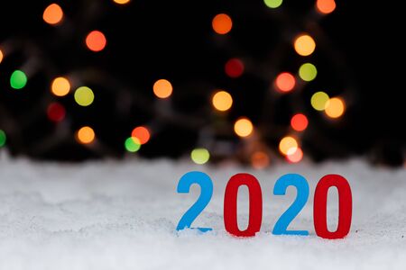 Background with copy space of Christmas decorations and The NewYear 2020.の写真素材