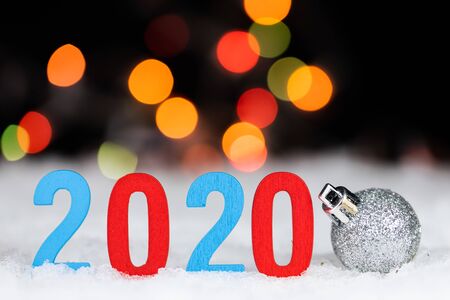 Background with copy space of Christmas decorations and The NewYear 2020.の写真素材