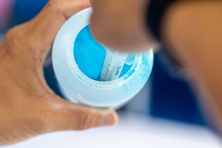 Production of alcohol gels for disinfecting gel and ingredients, prevention through antibacterial hygiene.の写真素材