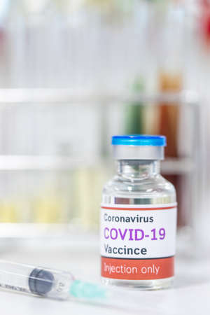 Background of Development and creation of a coronavirus vaccine COVID-19 in the Laboratory.(Covid-19 vaccine in the laboratory)の写真素材