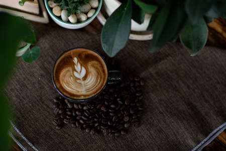 Rest and enjoy coffee at a coffee shop.の写真素材