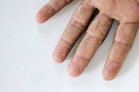 Pattern of Atopic eczema and fungal diseases on the human body.の写真素材