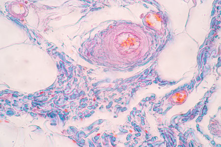 Histological Uterus human, Uterine tube human, Placenta human and Umbilical cord Human under the...
