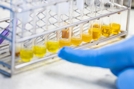 Solvent extraction system for samples  in the laboratory, Research and Development.の写真素材