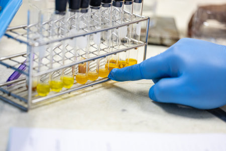 Solvent extraction system for samples  in the laboratory, Research and Development.の写真素材