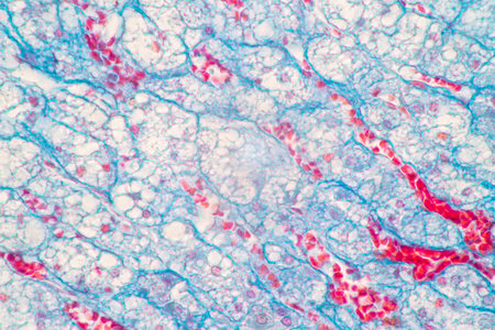 Showing Light micrograph of the Adrenal gland and Urinary bladder human under the microscope for...