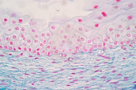 Showing Light micrograph of the Adrenal gland and Urinary bladder human under the microscope for education in the laboratory.の写真素材
