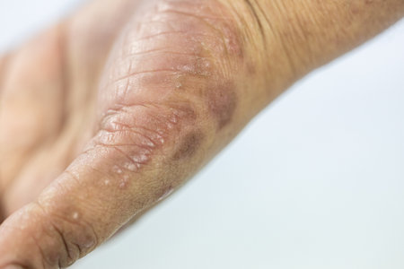 Pattern of Atopic dermatitis and fungal diseases on the human body.の写真素材