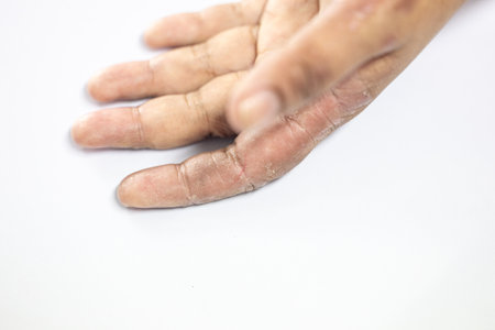 Pattern of Atopic dermatitis and fungal diseases on the human body.の写真素材