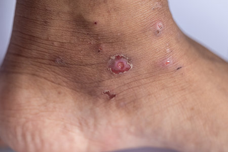Pattern of Atopic dermatitis and fungal diseases on the human body.の写真素材