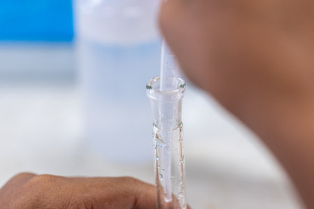 Electroplating experiment in chemistry laboratory.