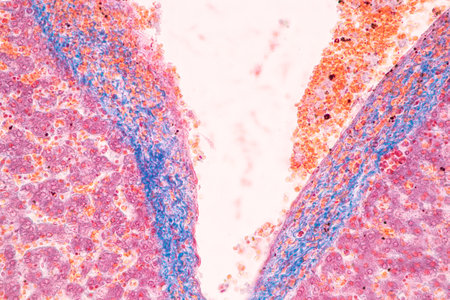 Pathology and Histology Tissue of Mammals under microscope.