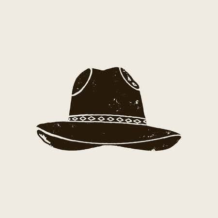 Cowboy Hat silhouette in vintage styleのイラスト素材