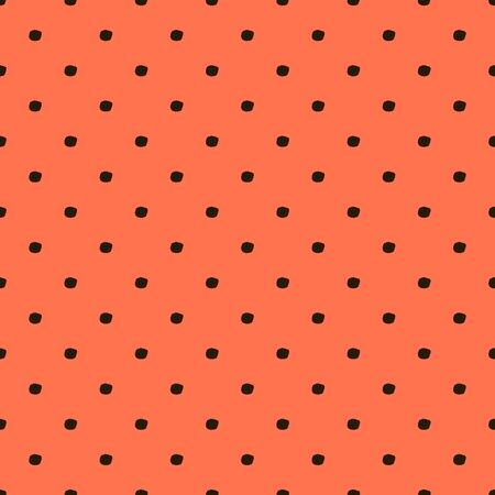 Vector seamless hand draw polka dot brush Peach pattern. Summer Coral backgrounds of primitive with brown dots for textile design, for covers of notebooks and otherのイラスト素材