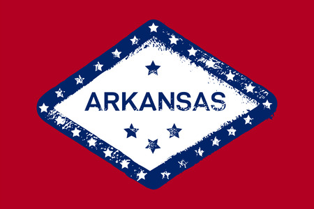 Arkansas Grunge Flag. American state symbol. Texture Background Poster Banner t-Shirt Printのイラスト素材
