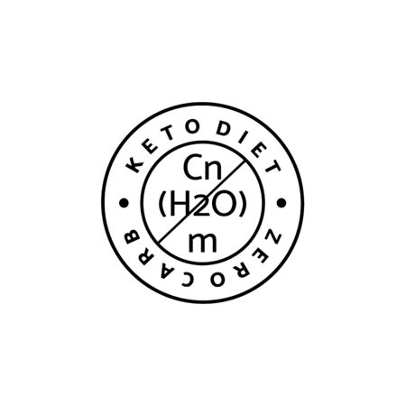 Ketogenic Diet Round Logo Line Style. Minimalistic Icon from carbs and sugar free.のイラスト素材